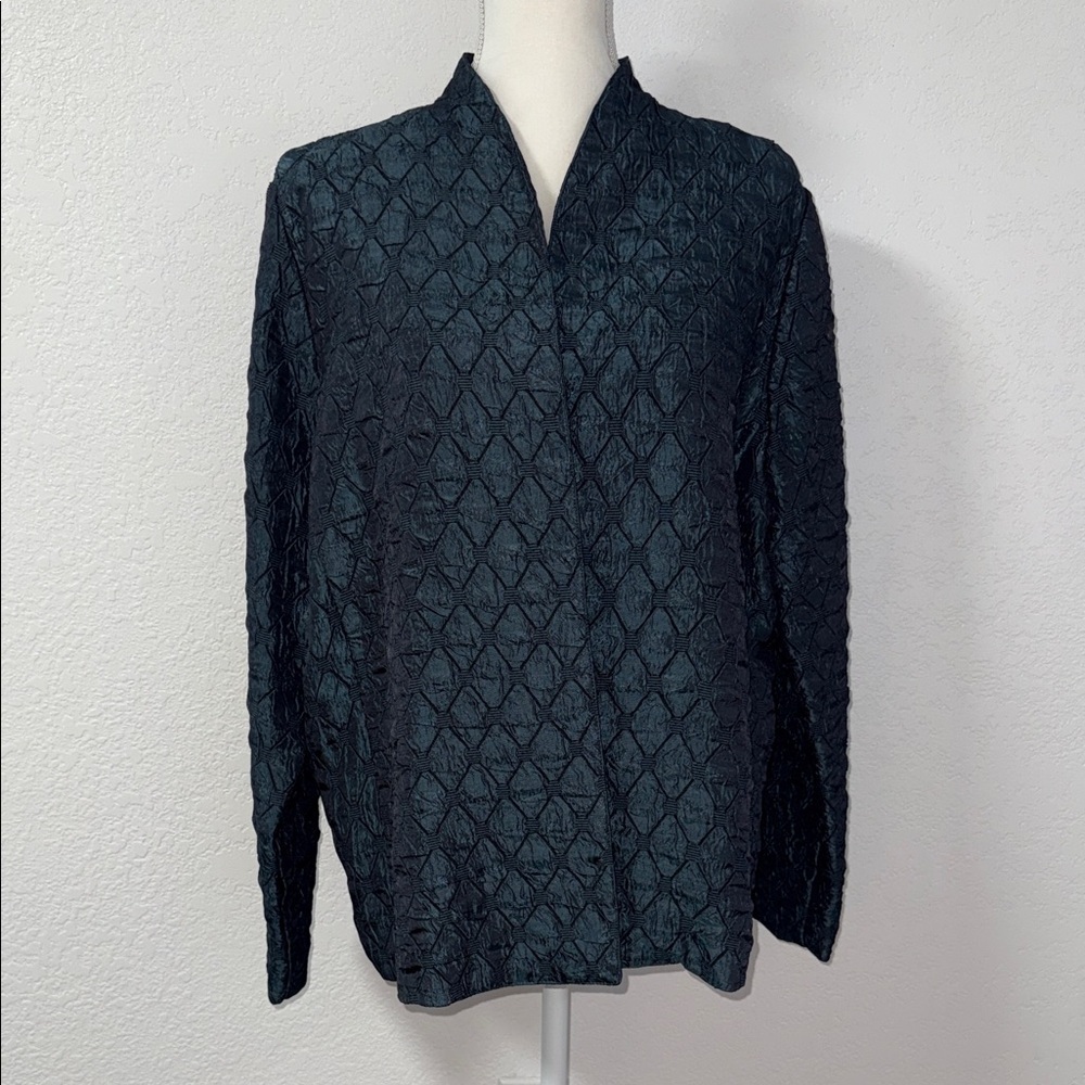 VINTAGE LAURA ASHLEY Formal peacock blue Textured Jacket. L